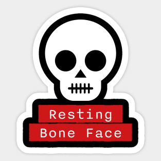 Resting Bone Face – Funny Halloween Skeleton Skull Sticker